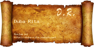 Duba Rita névjegykártya